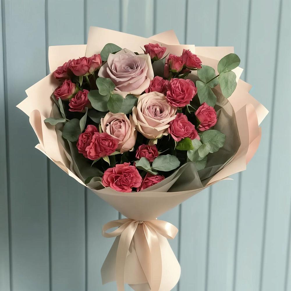 Букет цветов из: Гвоздики и Розы в Ольгинской