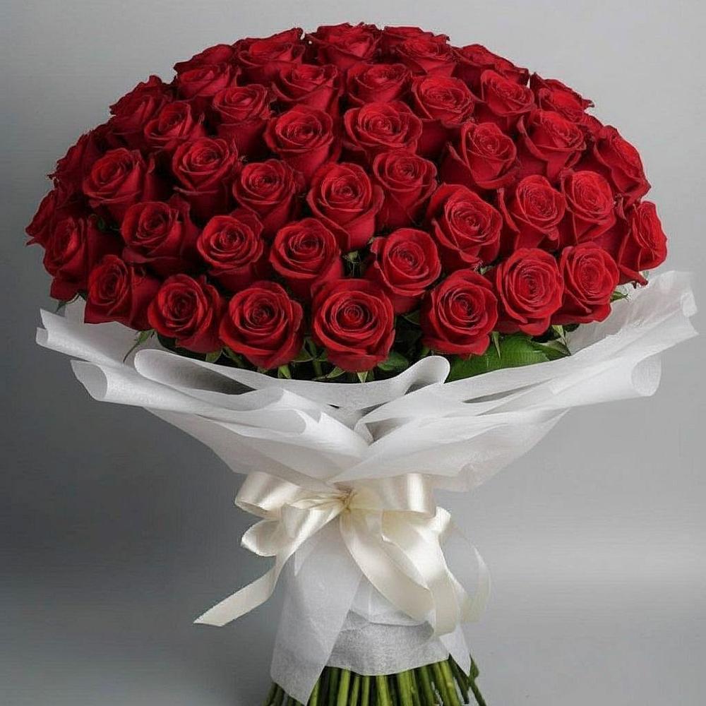 Букет 101 Красная роза Блэк Мэджик в Ольгинской