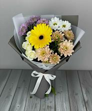 Букет цветов из:  Розы, Герберы и Хризантемы в Ольгинской
