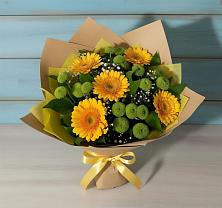 Букет цветов из:  Герберы и Хризантемы в Ольгинской