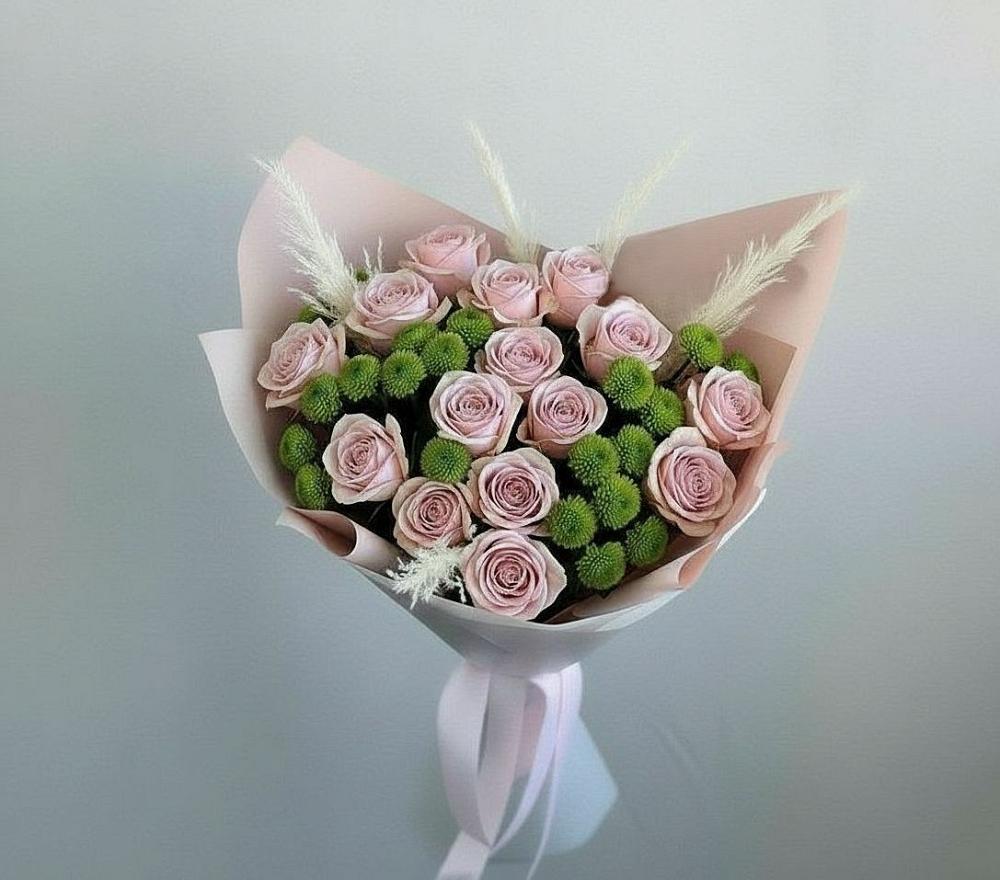 Букет цветов из: Розы и Хризантемы в Ольгинской