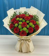 Букет цветов из:  Розы и Хризантемы в Ольгинской