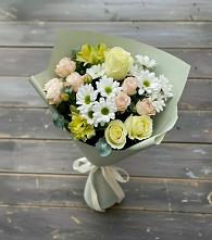 Букет цветов из:  Альстромерии, Розы и Хризантемы в Ольгинской