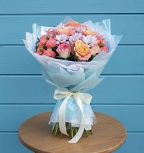 Букет цветов из:  Хризантемы и Розы в Ольгинской