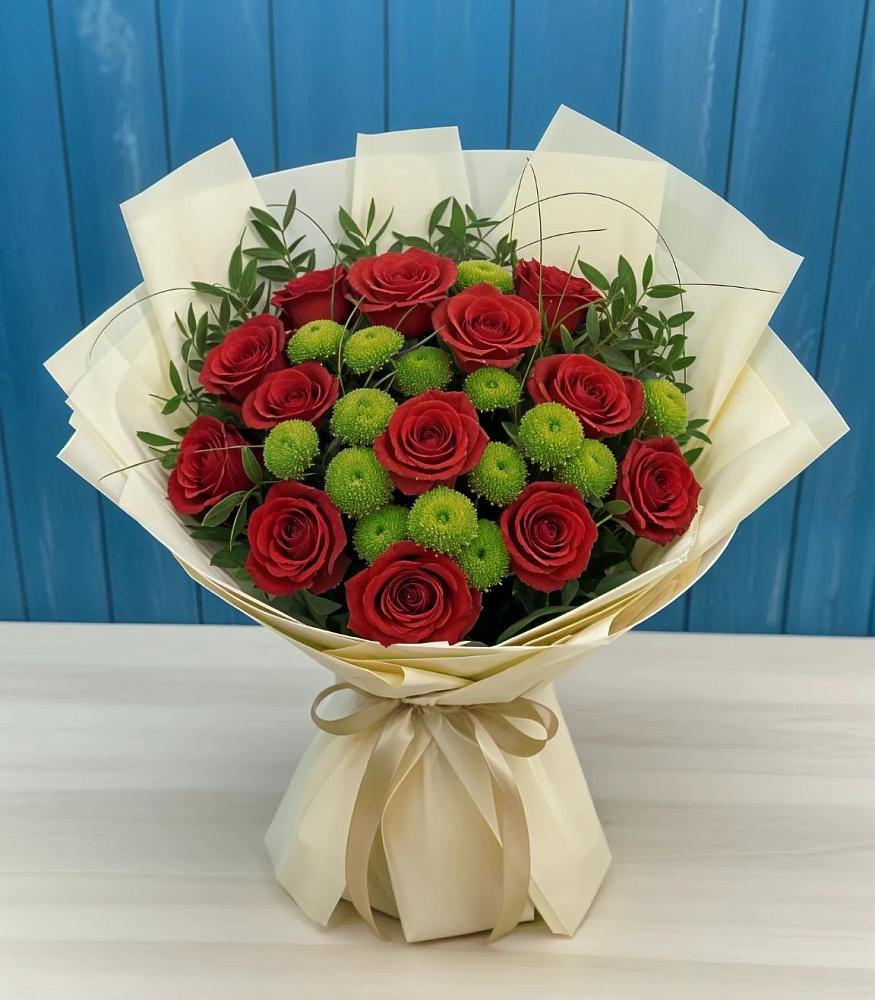 Букет цветов из: Розы и Хризантемы в Ольгинской