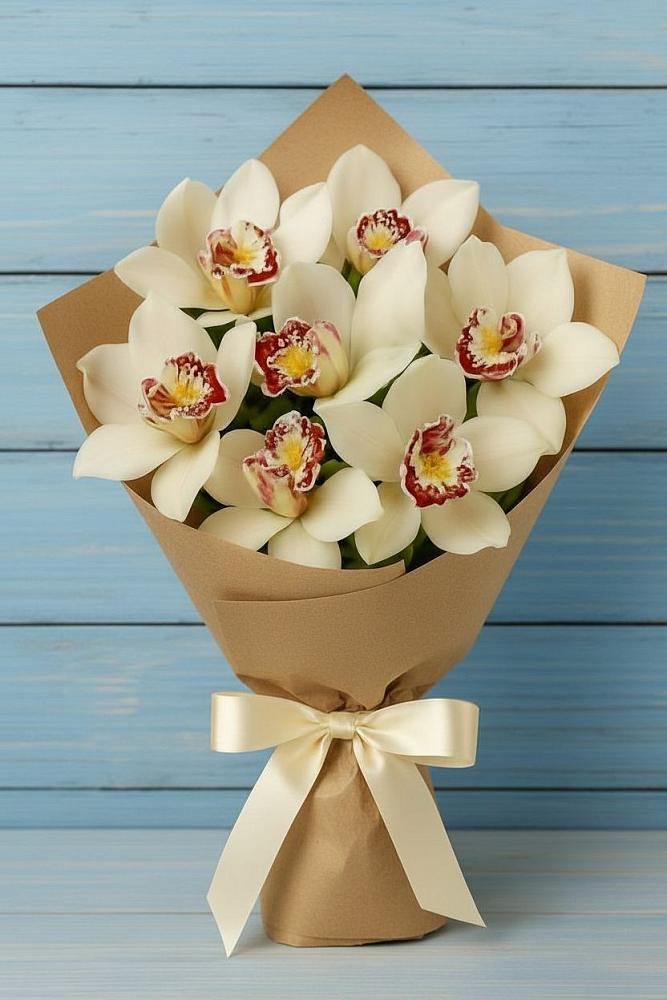 Букет цветов из: Орхидеи и Розы в Ольгинской